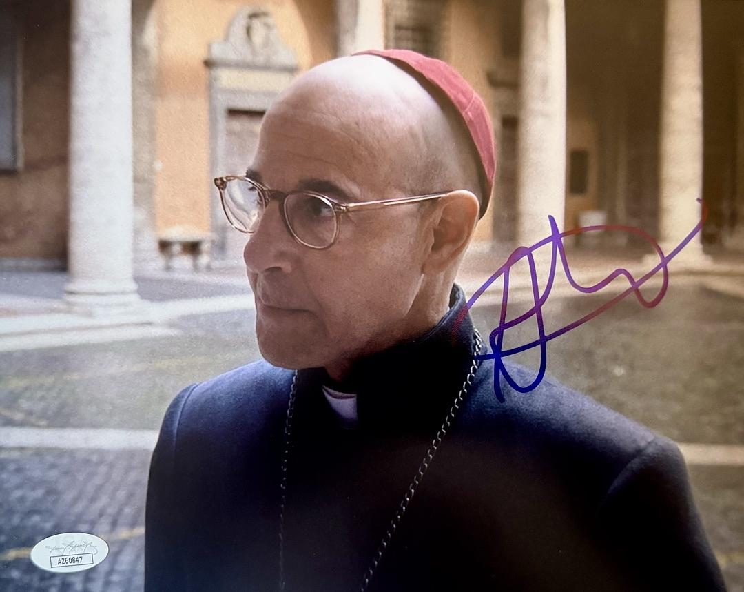 Stanley Tucci signed 8x10 (Conclave) - JSA COA